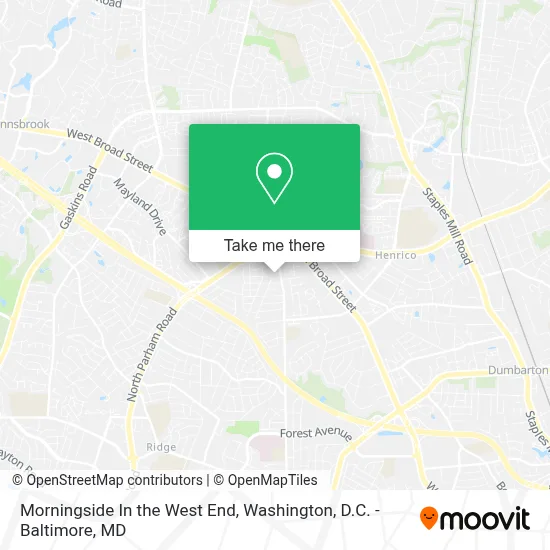 Morningside In the West End map