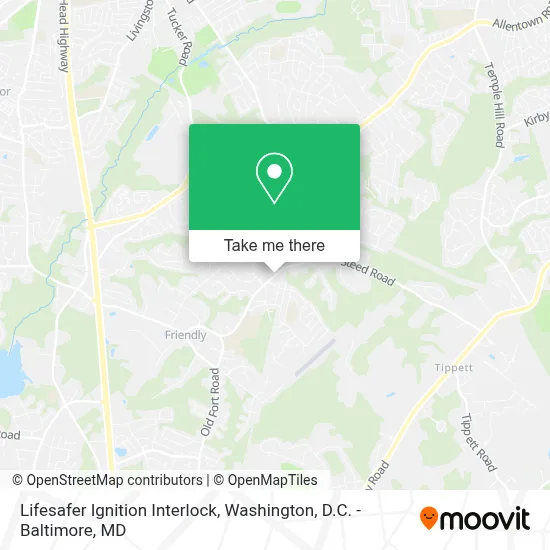 Lifesafer Ignition Interlock map