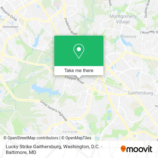 Lucky Strike Gaithersburg map