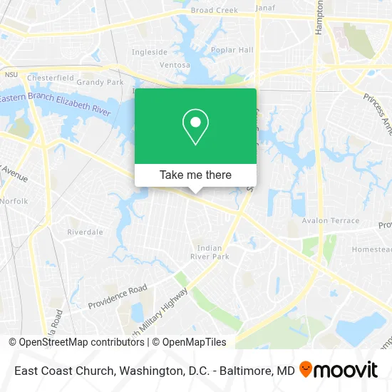 East Coast Church map