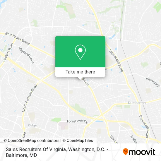 Sales Recruiters Of Virginia map