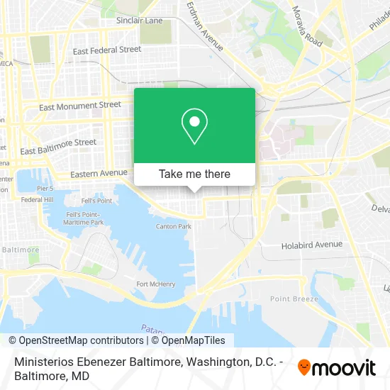 Ministerios Ebenezer Baltimore map