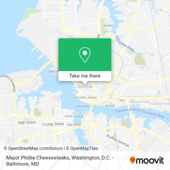 Major Phillie Cheesesteaks map