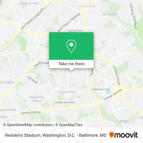 Redskins Stadium map