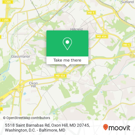 Mapa de 5518 Saint Barnabas Rd, Oxon Hill, MD 20745