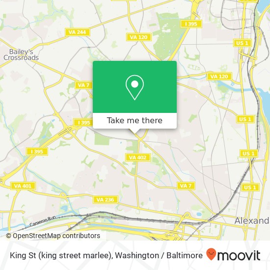 Mapa de King St (king street marlee), Alexandria, VA 22302