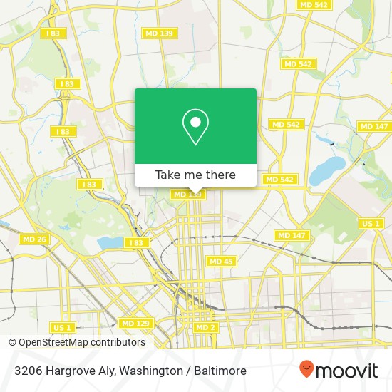 Mapa de 3206 Hargrove Aly, Baltimore, MD 21218