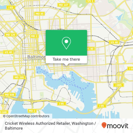 Cricket Wireless Authorized Retailer, 1832 Eastern Ave map