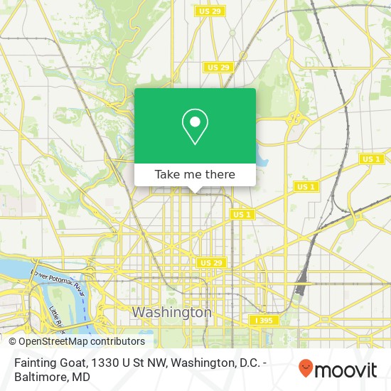 Fainting Goat, 1330 U St NW map