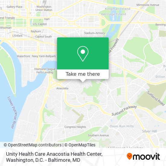 Unity Health Care Anacostia Health Center map