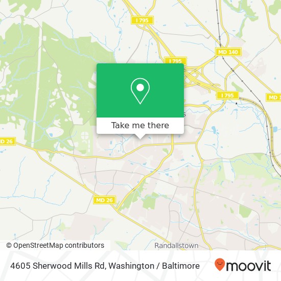 Mapa de 4605 Sherwood Mills Rd, Owings Mills, MD 21117