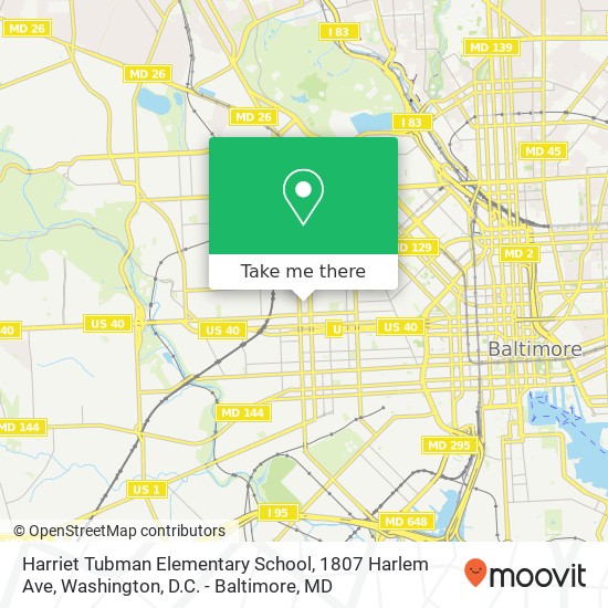 Harriet Tubman Elementary School, 1807 Harlem Ave map