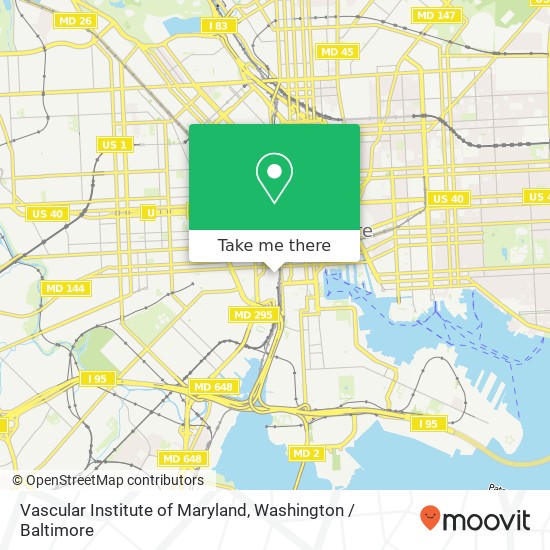 Mapa de Vascular Institute of Maryland, 351 W Camden St