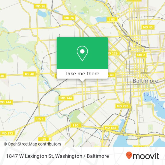 Mapa de 1847 W Lexington St, Baltimore, MD 21223