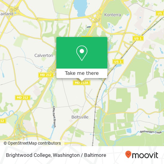 Brightwood College, 4600 Powder Mill Rd map