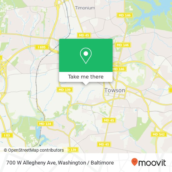 Mapa de 700 W Allegheny Ave, Towson, MD 21204