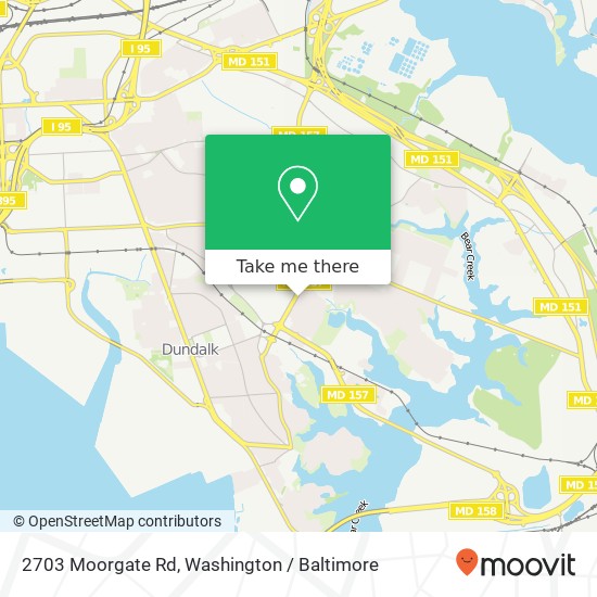 Mapa de 2703 Moorgate Rd, Dundalk, MD 21222