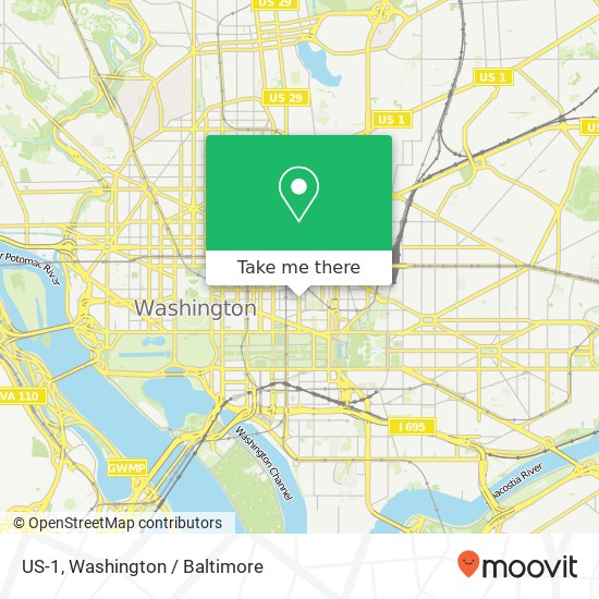 Mapa de US-1, Washington, DC 20001