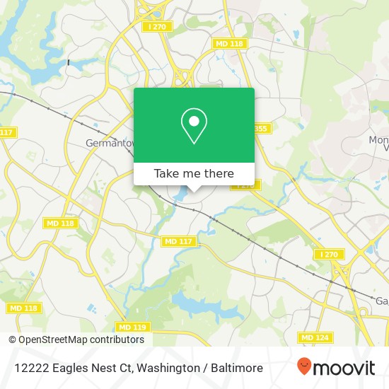 Mapa de 12222 Eagles Nest Ct, Germantown, MD 20874