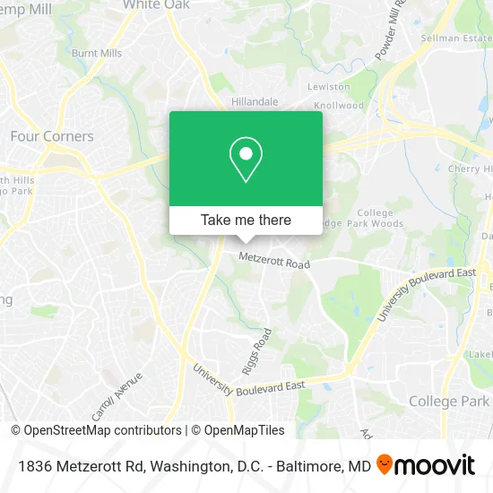 1836 Metzerott Rd map