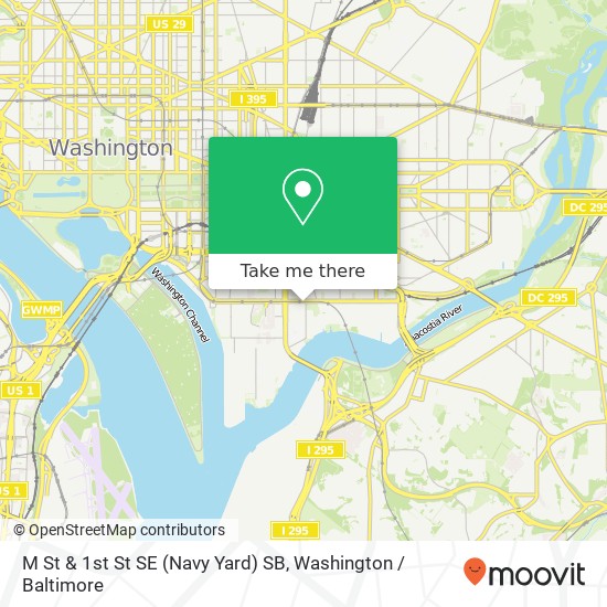 Mapa de M St & 1st St SE (Navy Yard) SB