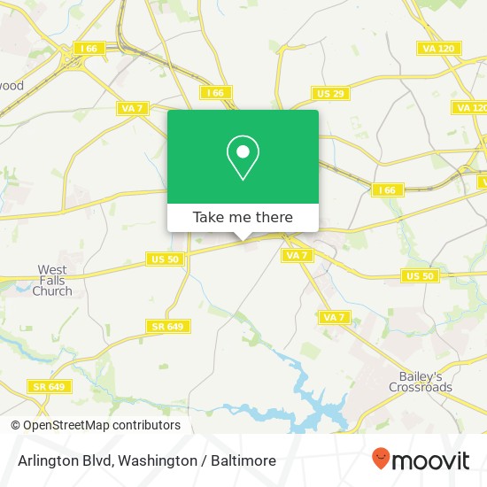 Mapa de Arlington Blvd, Falls Church, VA 22042