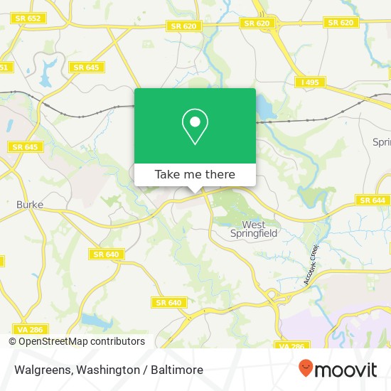 Mapa de Walgreens, 8414 Old Keene Mill Rd