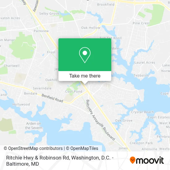 Ritchie Hwy & Robinson Rd map