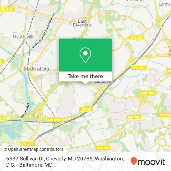 Mapa de 6337 Sullivan Dr, Cheverly, MD 20785