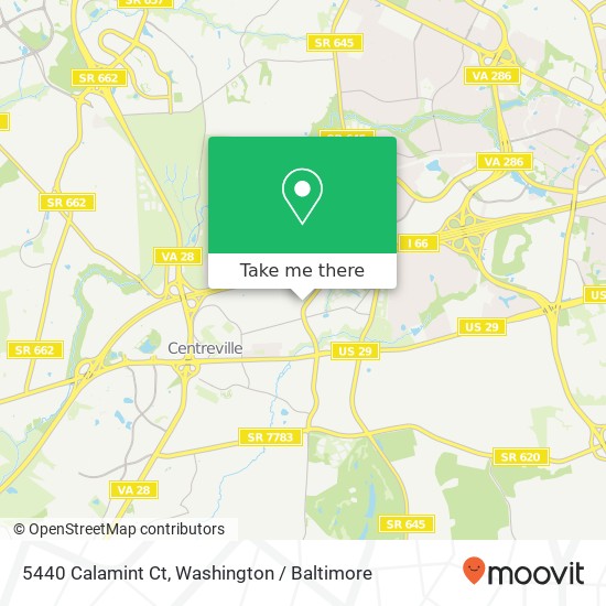 Mapa de 5440 Calamint Ct, Centreville, VA 20120