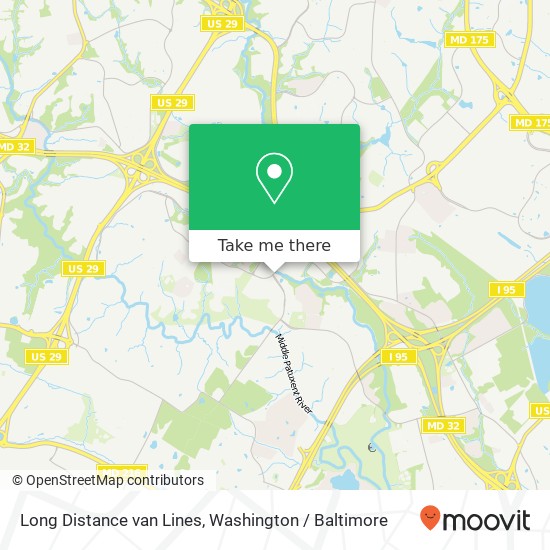 Mapa de Long Distance van Lines, 7505 Murray Hill Rd