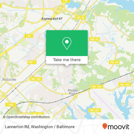 Mapa de Lannerton Rd, Middle River, MD 21220