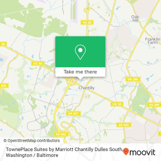 Mapa de TownePlace Suites by Marriott Chantilly Dulles South, 14036 Thunderbolt Pl