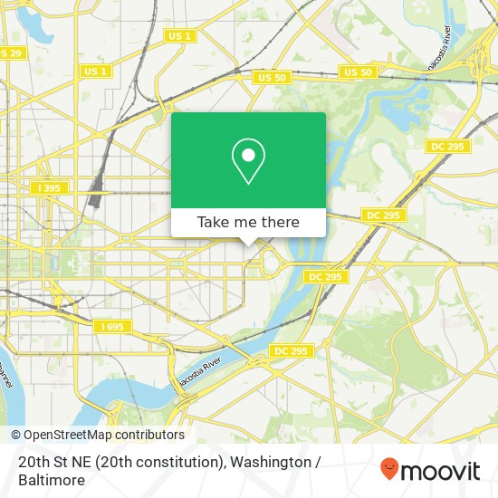 20th St NE (20th constitution), Washington, DC 20002 map