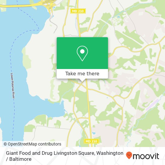 Mapa de Giant Food and Drug Livingston Square, 9580 Livingston Rd