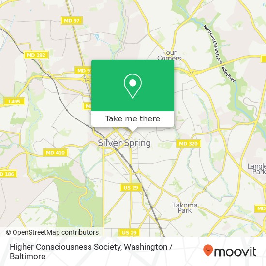 Mapa de Higher Consciousness Society, 8737 Colesville Rd