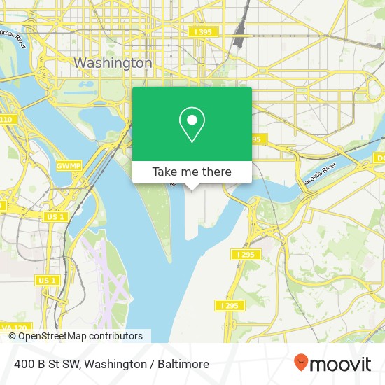 Mapa de 400 B St SW, Washington, DC 20319