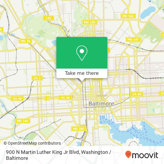 900 N Martin Luther King Jr Blvd, Baltimore, MD 21201 map