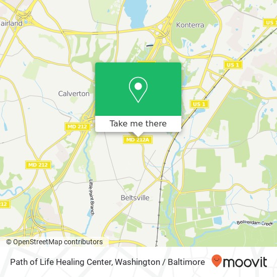 Path of Life Healing Center, 4600 Powder Mill Rd map