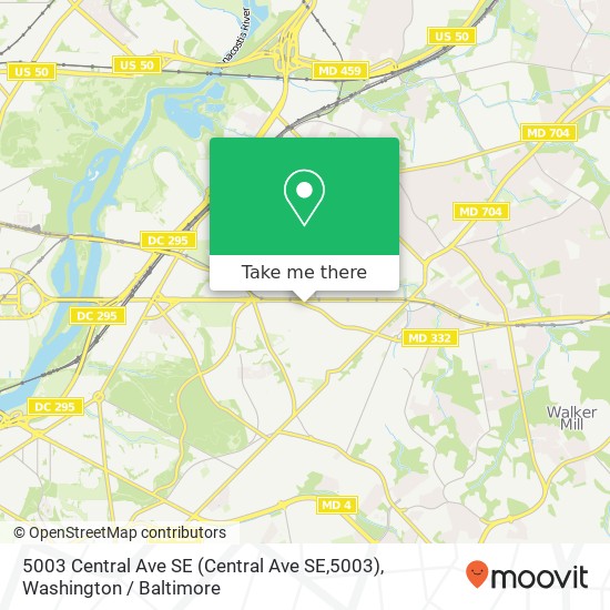 Mapa de 5003 Central Ave SE (Central Ave SE,5003), Washington, DC 20019