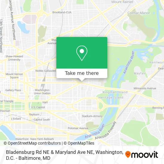Mapa de Bladensburg Rd NE & Maryland Ave NE