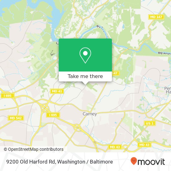 Mapa de 9200 Old Harford Rd, Parkville, MD 21234