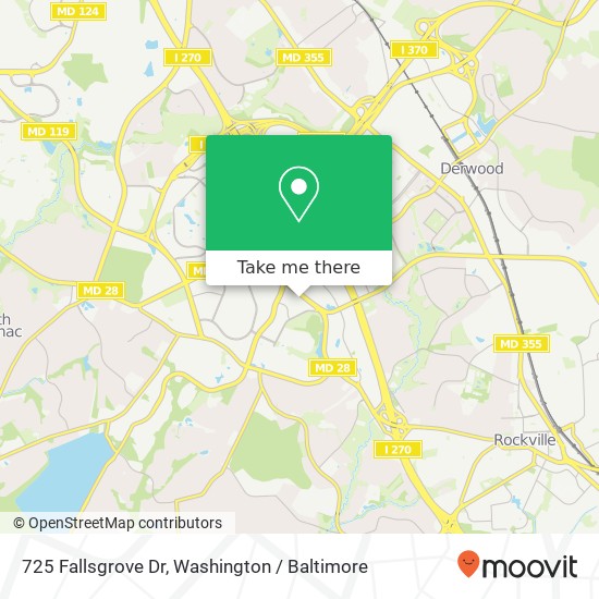 Mapa de 725 Fallsgrove Dr, Rockville, MD 20850