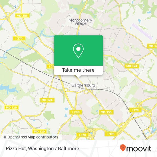 Mapa de Pizza Hut, 411 N Frederick Ave