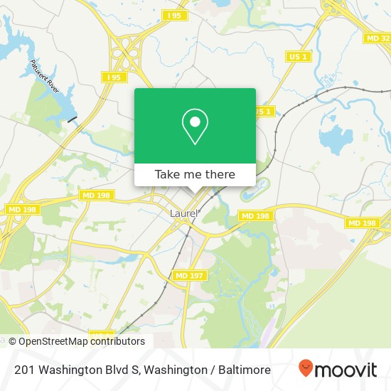 Mapa de 201 Washington Blvd S, Laurel, MD 20707