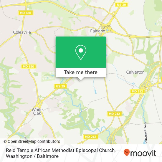 Reid Temple African Methodist Episcopal Church, 12101 Tech Rd map