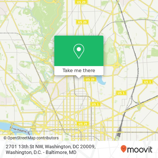 Mapa de 2701 13th St NW, Washington, DC 20009