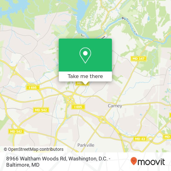 Mapa de 8966 Waltham Woods Rd, Parkville, MD 21234