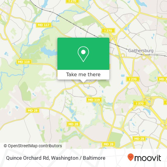 Mapa de Quince Orchard Rd, Gaithersburg, MD 20878