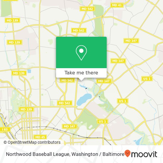 Northwood Baseball League, 1801 Argonne Dr map